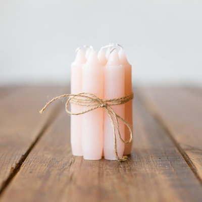 Kaarsen set 7 licht roze