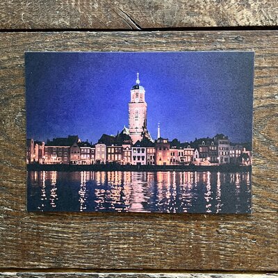 Ansichtkaart: Deventer avond