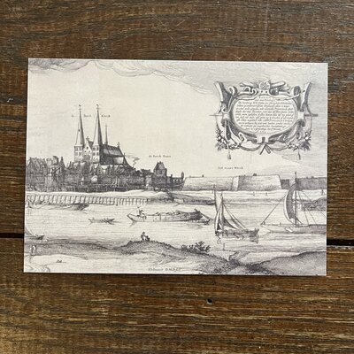 Ansichtkaart: Plaat van Deventer met de Bergkerk