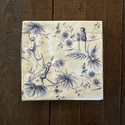 Servetten Heinen Delfts Blauw - Aapjes Servetten Heinen Delfts Blauw - Aapjes