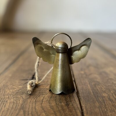 Metalen engel Goud groot