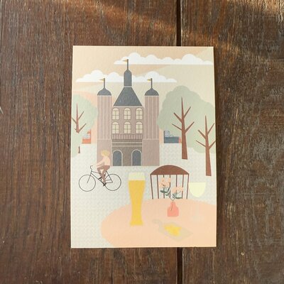 Ansichtkaart: Getekend Deventer Waag