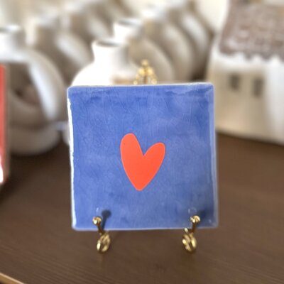 Tegeltje - Blauw hart