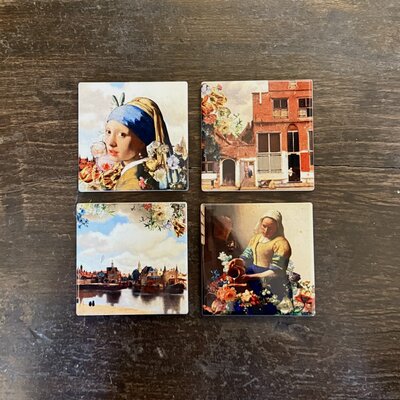 Heinen Delfts Blauw -  Onderzetters Vermeer kleur