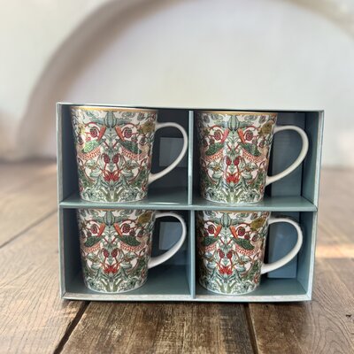 Mokkenset 4 stuks | William Morris Strawberry Thief