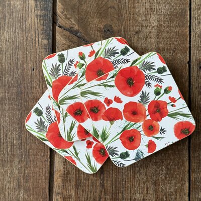 Onderzetters klaproos